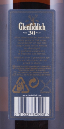 Glenfiddich 30 Years 40th Anniversary of the Visitor Center Limited Release Speyside Pure Single Malt Scotch Whisky 40.0%