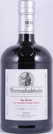 Bunnahabhain 2001 17 Years Sauternes Cask Finish Feis Ile 2019 Limited Edition Islay Single Malt Scotch Whisky 54.2%