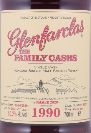 Glenfarclas 1990 30 Years The Family Casks First Fill Sherry Butt Cask No. 5122 Highland Single Malt Scotch Whisky 55,2%