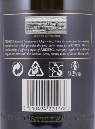 Ardbeg Uigeadail Release 2010 Islay Single Malt Scotch Whisky Traditional Strength 54,2%