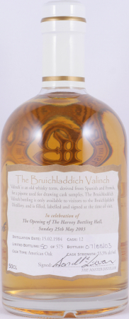 Bruichladdich 1984 19 Years American Oak Cask No. 12 Valinch The Opening of The Harvey Bottling Hall Islay Single Malt Scotch Whisky 53,3%