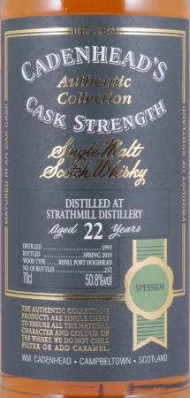 Strathmill 1995 22 Years Refill Port Hogshead Cadenheads Authentic Collecton Speyside Single Malt Scotch Whisky 50.8%