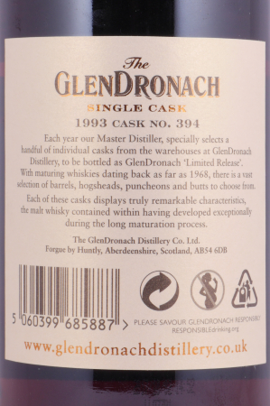 Glendronach 1993 24 Years Sherry Butt Cask No. 394 Highland Single Malt Scotch Whisky Cask Strength 51,7%