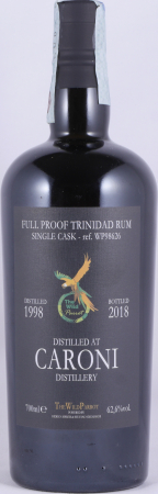 Caroni 1998 20 Years Single Cask No. WP98626 The Wild Parrott White Full Proof Heavy Trinidad Rum 62.6%