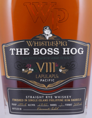 Whistlepig The Boss Hog VIII LapuLapus Pacific 17 Years Release 2021 Philippine Rum Barrels Finish Single Barrel No. 7 Straight Rye Whiskey 52.4%