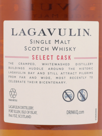 Lagavulin 1995 23 Years European Oak Cask No. 9001 Select Cask Limited Single Cask Edition Islay Single Malt Scotch Whisky Cask Strength 48.7%