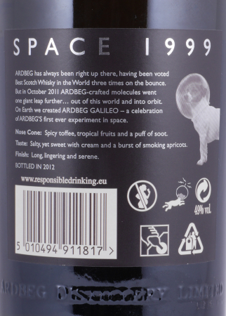 Ardbeg Galileo 1999 12 Years 1st Fill Bourbon and Marsala Wine Casks Islay Single Malt Scotch Whisky 49.0%