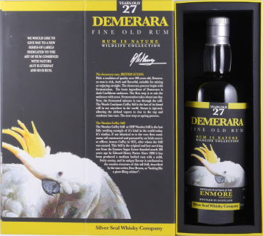 Enmore Demerara 1988 27 Years Single Cask No. 44 Silver Seal Wildlife Collection Wooden Coffee Still  Fine Old Guyana Rum 50,0%