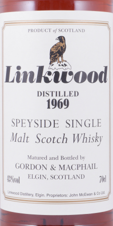 Linkwood 1969 40 Years Sherry Casks White Eagle Label Gordon and MacPhail Rare Old Speyside Single Malt Scotch Whisky 43.0%