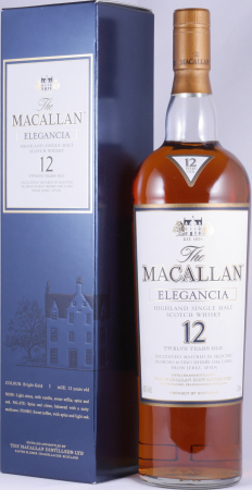 Macallan 12 Years Elegancia Sherry Oak Casks Highland Single Malt Scotch Whisky 40.0% 1.0L