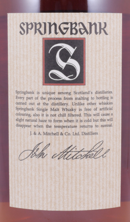 Springbank 15 Years Beige Label Release 2002 Campbeltown Single Malt Scotch Whisky 46.0%