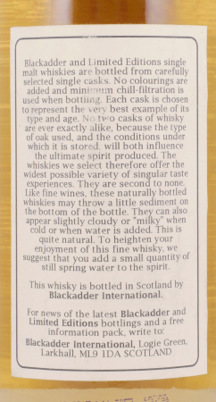 Imperial 1985 11 Years Bourbon Cask No. 1368 Blackadder Limited Editions Speyside Single Malt Scotch Whisky 43,0%