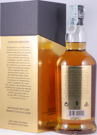 Springbank 21 Years Limited Edition 2018 Rum and First Fill Bourbon Casks Campbeltown Single Malt Scotch Whisky 46.0%