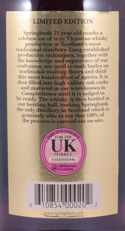 Springbank 21 Years Limited Edition 2020 Bourbon, Rum, Sherry and Port Casks Campbeltown Single Malt Scotch Whisky 46.0%