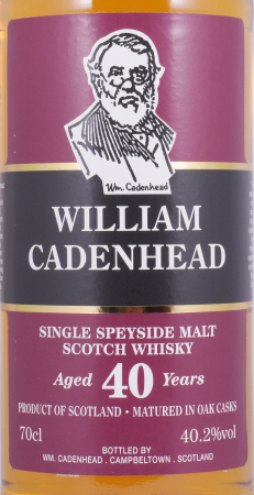 William Cadenhead (Glenfarclas) 40 Years Bourbon Cask Speyside Single Malt Scotch Whisky Cask Strength 40,2%