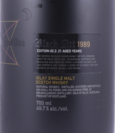 Bruichladdich Black Art 02.2 1989 21 Years Limited Edition Release 2010 Islay Single Malt Scotch Whisky Cask Strength 49.1%