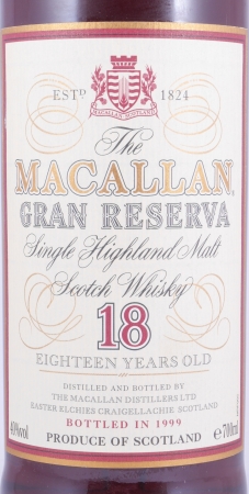 Macallan Gran Reserva 1980 18 Years Sherry Wood Highland Single Malt Scotch Whisky Wooden Box 40,0%