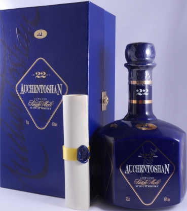 Auchentoshan 22 Years Limited Edition Blue Buchan Ceramic Bottle Lowland Single Malt Scotch Whisky 43.0%