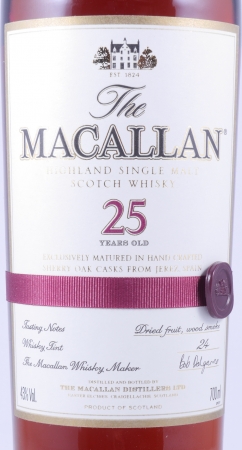 Macallan 25 Years Sherry Oak Casks Release 2011 Highland Single Malt Scotch Whisky 43.0%