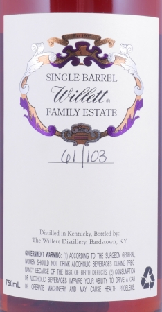 Willett 22 Years Single Barrel No. B49 Family Estate Rare Release Kentucky Straight Bourbon Whiskey 66,9%