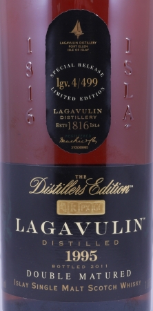 Lagavulin 1995 16 Years Distillers Edition 2011 Special Release lgv.4/499 Islay Single Malt Scotch Whisky 43,0% 1,0L