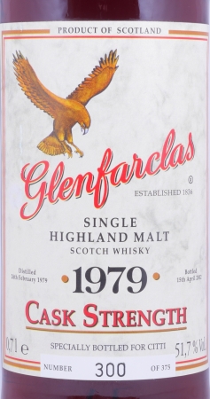 Glenfarclas 1979 23 Years Sherry Cask Limited Rare Bottling specially for Citti Highland Single Malt Scotch Whisky 51.7%