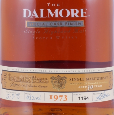 Dalmore 1973 30 Years Mathusalem Gonzalez Byass Special Cask Finish Highland Single Malt Scotch Whisky 42,0%