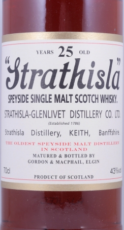 Strathisla 25 Years Gordon und MacPhail Distillery Label Speyside Single Malt Scotch Whisky 43,0%