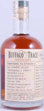 Buffalo Trace 2001 11 Years Rye Bourbon 115 15. Release Experimental Collection 2014 Bourbon Whiskey 45,0%