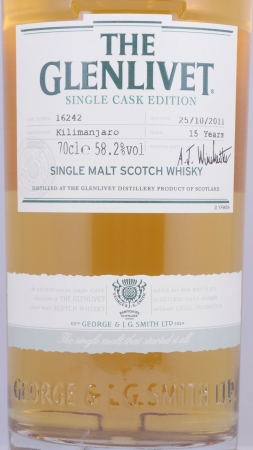 Glenlivet 1996 15 Years 2nd fill Hogshead Cask No. 16242 Kilimanjaro Speyside Single Malt Scotch Scotch Whisky 58,2%