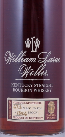 William Larue Weller 2003 Fall of 2015 Buffalo Trace Antique Collection Kentucky Straight Bourbon Whiskey 67.3%