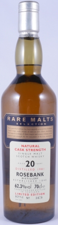 Rosebank 1981 20 Years Diageo Rare Malts Selection Limited Edition Lowland Single Malt Scotch Whisky Cask Strength 62,3%