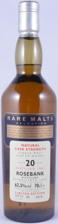 Rosebank 1981 20 Years Diageo Rare Malts Selection Limited Edition Lowland Single Malt Scotch Whisky Cask Strength 62.3%