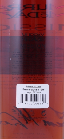 Bunnahabhain 1978 30 Years Sherry and Port Cask Murray McDavid Mission Cask Strength Edition Islay Single Malt Scotch Whisky 53.0%