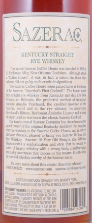 Sazerac 1997 18 Years Fall of 2015 Buffalo Trace Antique Collection Kentucky Straight Rye Whiskey 45.0%