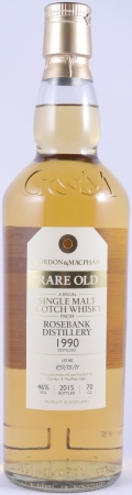 Rosebank 1990 25 Years Cask No. R0/15/11 Gordon and MacPahail Rare Old Lowland Single Malt Scotch Whisky 46,0%