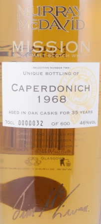 Caperdonich 1968 35 Years Oak Casks Murray McDavid Mission Selection Number Two Speyside Single Malt Scotch Whisky 46,0%