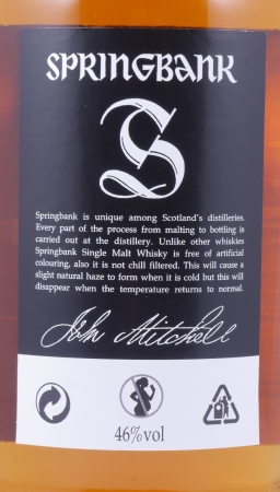 Springbank 15 Years Release 2016 Campbeltown Single Malt Scotch Whisky 46,0%