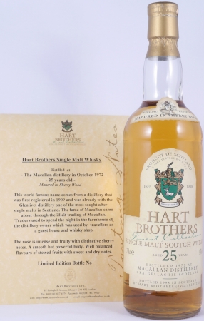 Macallan 1972 25 Years Sherry Wood Hart Brothers Finest Collection Special Reserve Highland Single Malt Scotch Whisky 43.0%