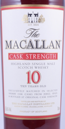 Macallan 10 Years Cask Strength Sherry Oak Highland Single Malt Scotch Whisky 58.6% 1.0L