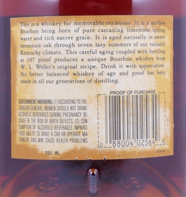 Old Weller 7 Years Antique The Original 107 Brand Kentucky Straight Bourbon Whiskey Dumpy Bottle 53.5%