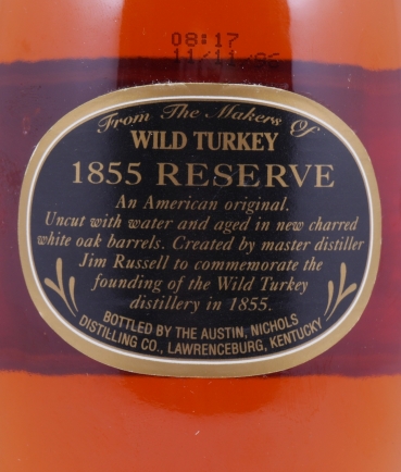 Wild Turkey 1855 Reserve Batch No. W-T-01-96 Kentucky Straight Bourbon Whiskey 54,4%