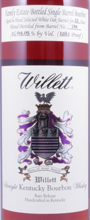 Willett 12 Years Single Barrel No. 761 Family Estate Rare Release Kentucky Straight Bourbon Whiskey 64.05%