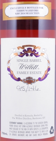 Willett 12 Years Single Barrel No. 8107 Family Estate Rare Release for Toddys Liquors KBF 2014 Selection Kentucky Straight Bourbon Whiskey 63,9%
