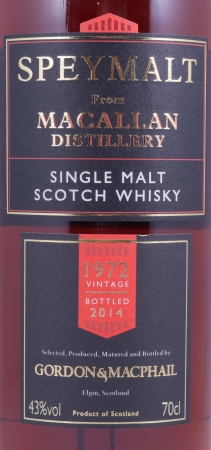 Macallan Speymalt 1972 42 Years First Fill Sherry Cask Highland Single Malt Scotch Whisky 43,0%