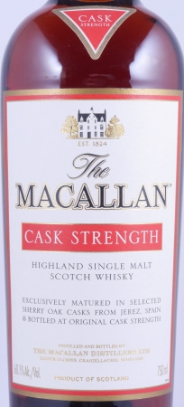 Macallan Cask Strength Sherry Oak Highland Single Malt Scotch Whisky Remy Cointreau USA 60.1%