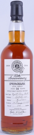 Springbank 1999 14 Years Local Barley Refill Sherry Butt 10Th Anniversary of Society Campbeltown Single Malt Scotch Whisky 57.8%