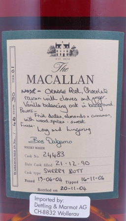 Macallan 1990 13 Years Exceptional Single Cask 6 Sherry Butt Cask No. 24483 Highland Single Malt Scotch Whisky Cask Strength 59,6%