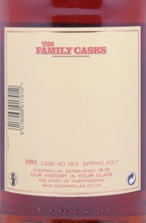 Glenfarclas 1991 25 Years The Family Casks First Fill Sherry Butt Cask No. 163 Highland Single Malt Scotch Whisky 57,6%