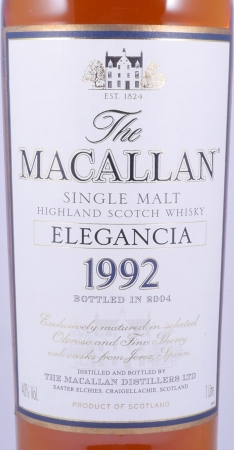 Macallan 1992 12 Year Elegancia Sherry Casks Highland Single Malt Scotch Whisky 40,0% 1,0L